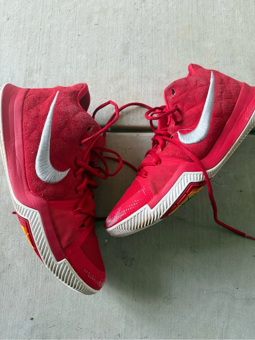 Nike Kyrie 3 High-Top Sneakers with White Swoosh